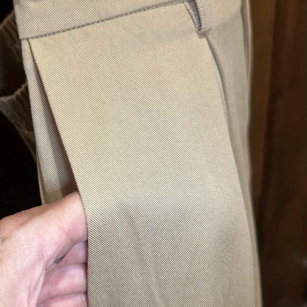 NWOT SIZE M Elegant Wide-Leg Tan Women's Pants - Picture 4 of 13